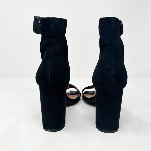 [Jeffrey Campbell] Black Holvey Suede Ankle Strap Chunky Block Heel Sandals Sz 9 - Picture 6 of 12